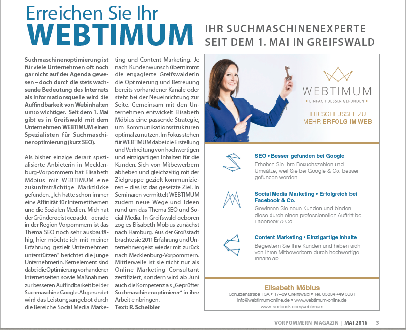 WEBTIMUM-Vorpommern-Magazin