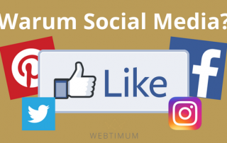 Titelbild aus Logos von sozialen Netzwerken wie Instagram, Twitter & Facebook, in der Mitte ein Like